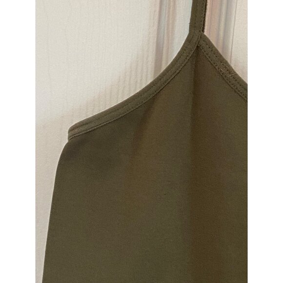 Olive Green Spaghetti Strap Cami Tank Top For Women by Colorful - Picture 4 of 14